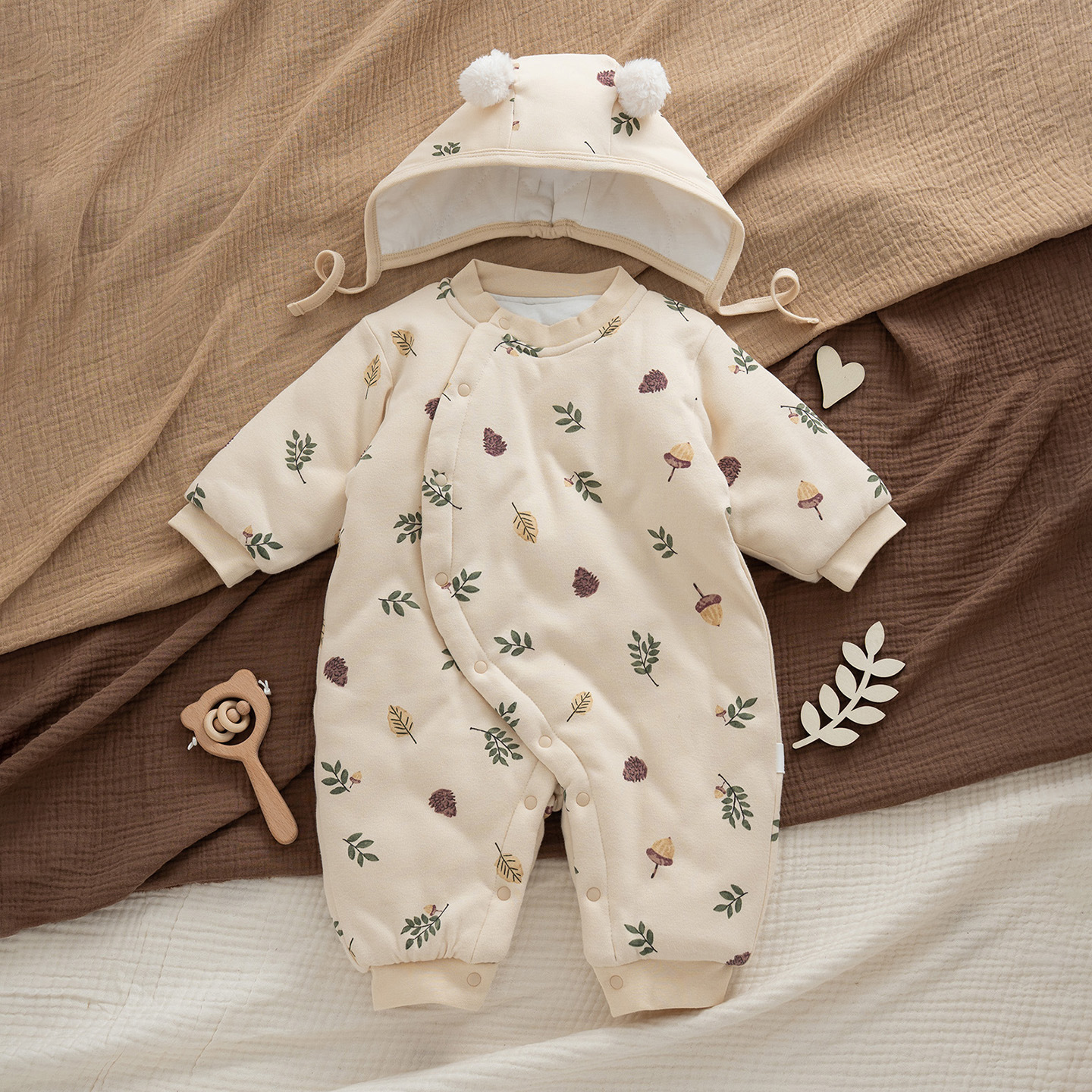 Estilo coreano nuevo Otoño e Invierno ins estilo bebé mono bebé mameluco caliente mameluco algodón engrosado algodón acolchado chaqueta al por mayor