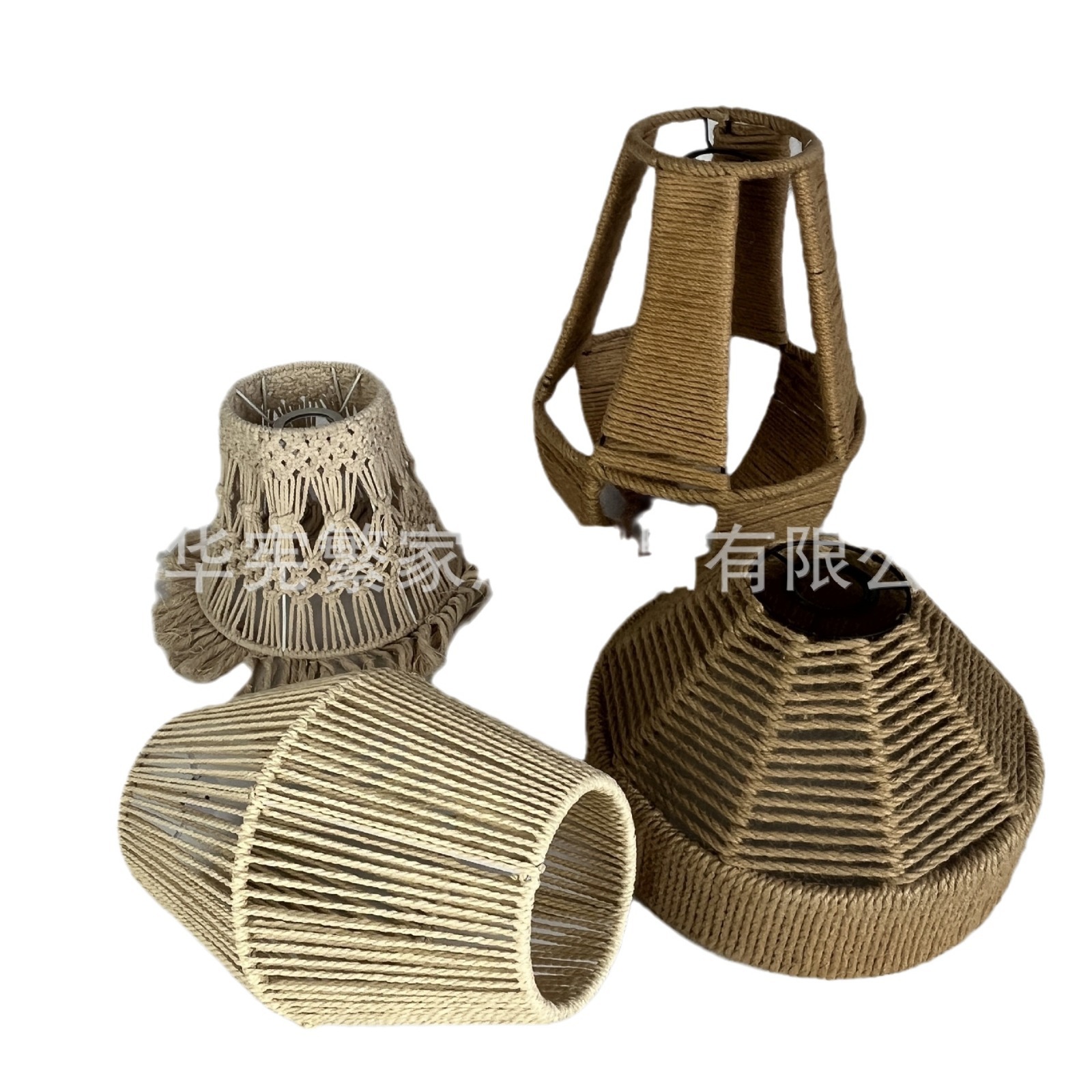 Retro nórdico lámpara de bar decoración de cordón de hemp hueco trenzado lámpara de candelabro DIY café bohemio