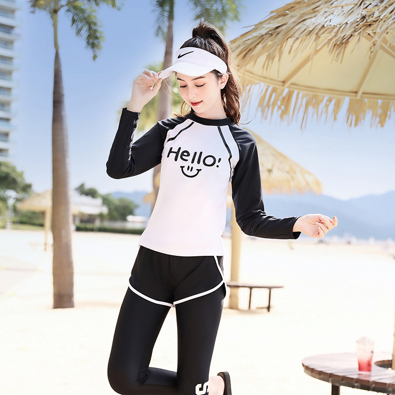 Korean Children's Diving Suit Split Long-sleeved Sunscreen Swimsuit Sports Trousers Conservative Student Girls' Cross-border Swimsuit