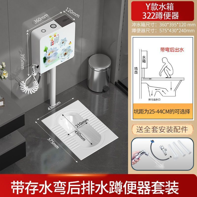 品牌蹲便器水箱卫生间后排蹲坑便池大便器蹲便器大号特大号家用无|undefined