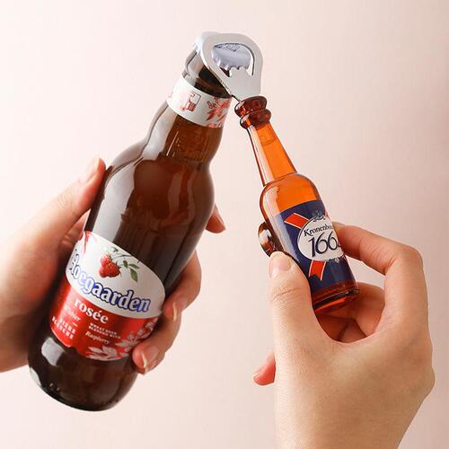 Creative and interesting bottle opener refrigerator magnet wine bottle soda magnetic sticker bottle opener