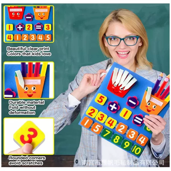 Felt learning board finger board baby early education training tool finger educational toy arithmetic education busy board