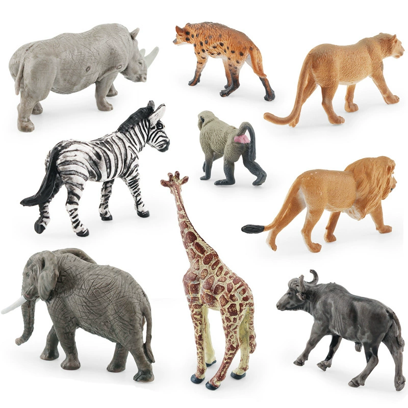 (Cross-border trading), realistic animal model, zebra, toy, lion, elephant