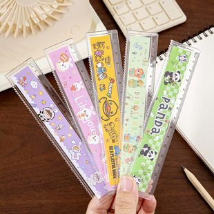 Students Start School 15cm Panda Rabbit Cartoon Drawing Ruler Kidsren's Prize Reward Gift Children's Day Final Christmas