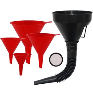 Cross-Border Hot Selling Car Plastic Funnel 5-Piece Set with Filter Hose Motorcycle Plus Oil, Gasoline Glass Water