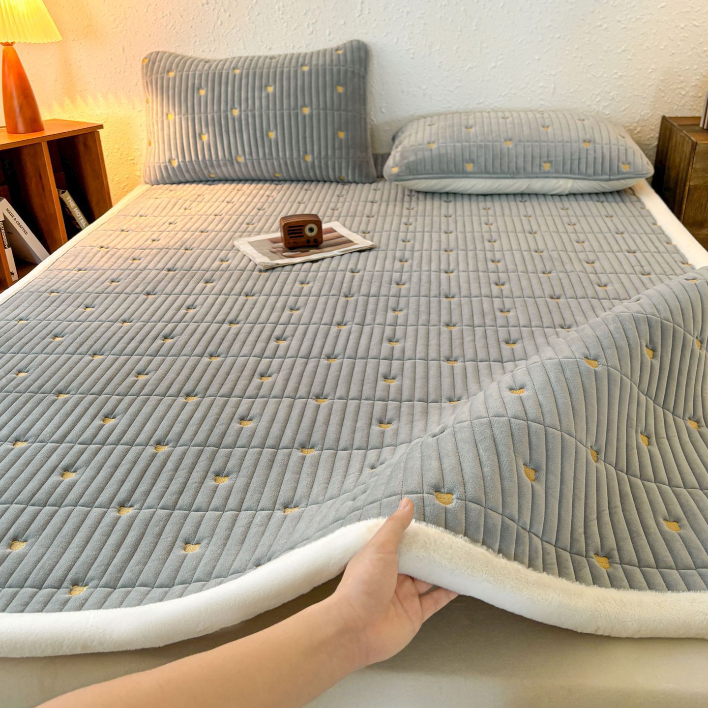 Acolchado hogar dormitorio grueso estofado único estofado de invierno más manta cama
