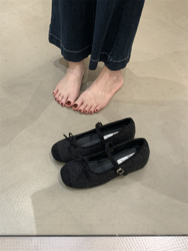 内增高小香风灰色勃肯玛丽珍单鞋女2025春秋季配裙子芭蕾舞晚晚鞋|undefined