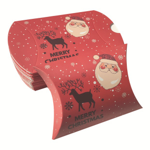 Cross-Border Christmas New Spot Wholesale Christmas Elk Pillow Box Paper Wedding Candy Box Packaging Box