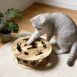 猫咪木质小猫玩具游戏铃铛迷宫盒子宠物迷宫游戏木盒猫玩具自嗨