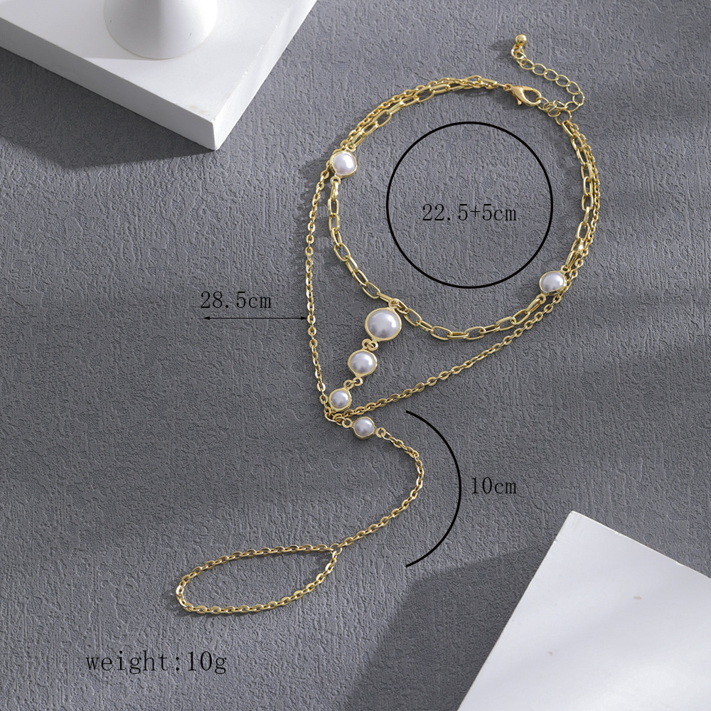 Vacation Heart Shape Arylic Alloy Plating natural stone Anklet