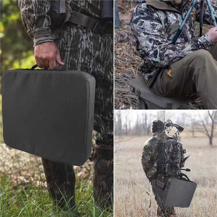 Banco de energía portátil, taburete para acampar al aire libre, cojín de asiento con calefacción para otoño e invierno, ajustable en tres niveles, almohadilla térmica portátil.