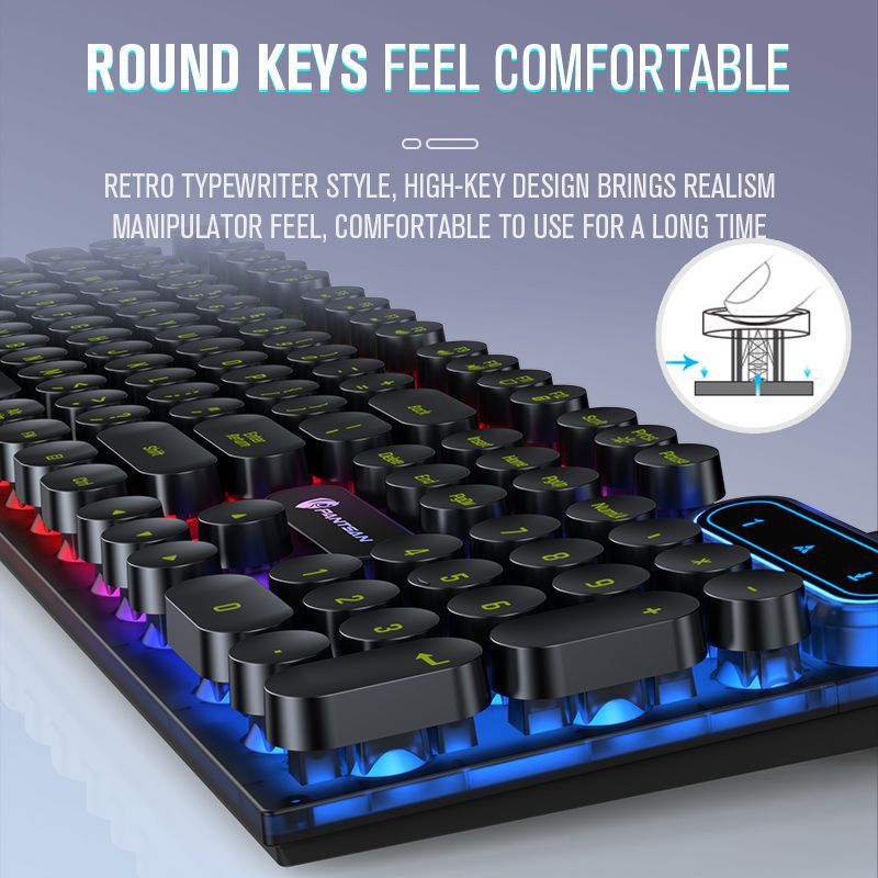 Wired Keyboard Gaming Mechanical Feel Office Desktop Laptop_voghion.com