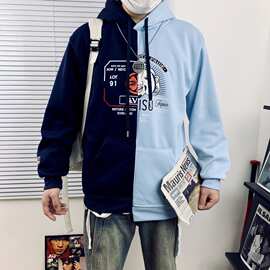 一件代发 2025秋季新款潮牌福神刺绣棉连帽休闲卫衣 男女同款