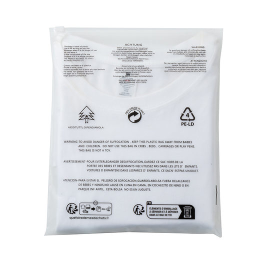 PE frosted transparent warning zipper bag thickened clothes packaging ziplock bag universal sealed packaging bag wholesale