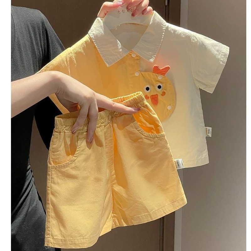 Boys Suit Summer New Casual Cute Girls Short-Sleeved T-Shirt Baby Shorts Summer Thin Baby Clothes