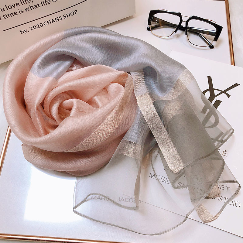 Silk thin demi-season fashionable universal scarf