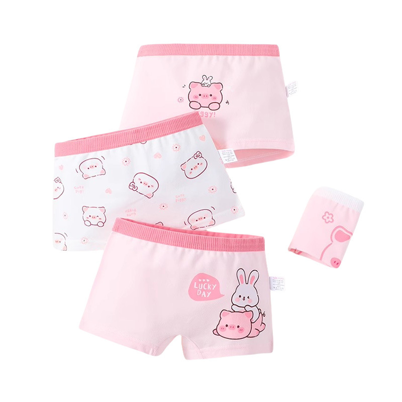Niñas calzoncillos de ángulo plano de algodón antibacteriano pantalones cortos de cuatro ángulos de algodón antibacteriano clase A niños niños mayores niños niñas bebés