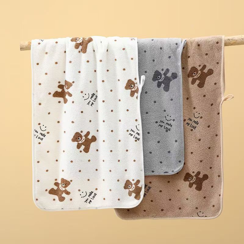 New Korean Bear Towel, Cute Household Face Towel, Absorbent, Quick-Drying, Lint-Free Hand Towel, Face Towel