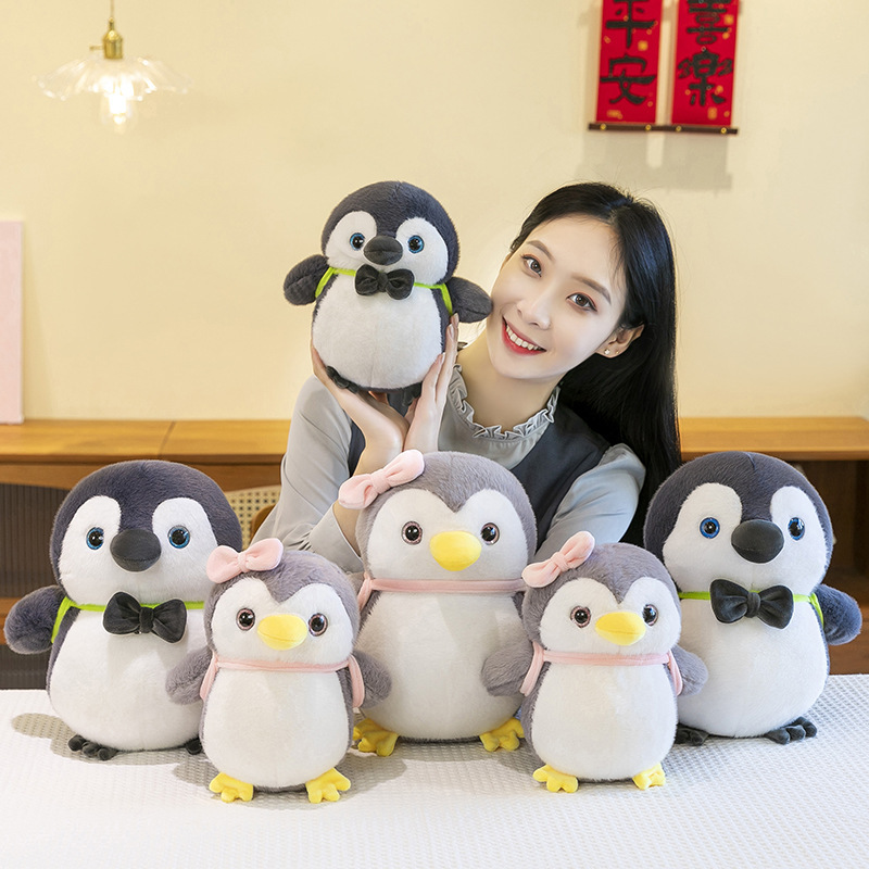 新しいかわいいバックパックペンギンカップル人形ぬいぐるみ人形クリエイティブ子供人形誕生日ギフト卸売|undefined
