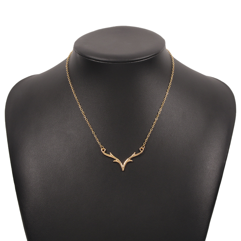 Fashion single-layer thin chain necklace simple fashion antler necklace