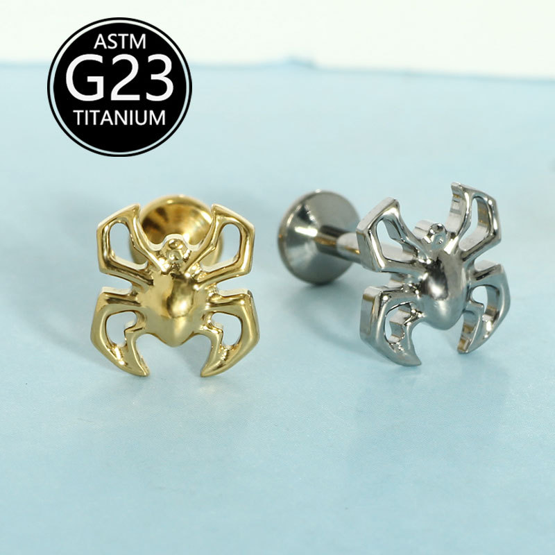Labret piercing jewelry detail image
