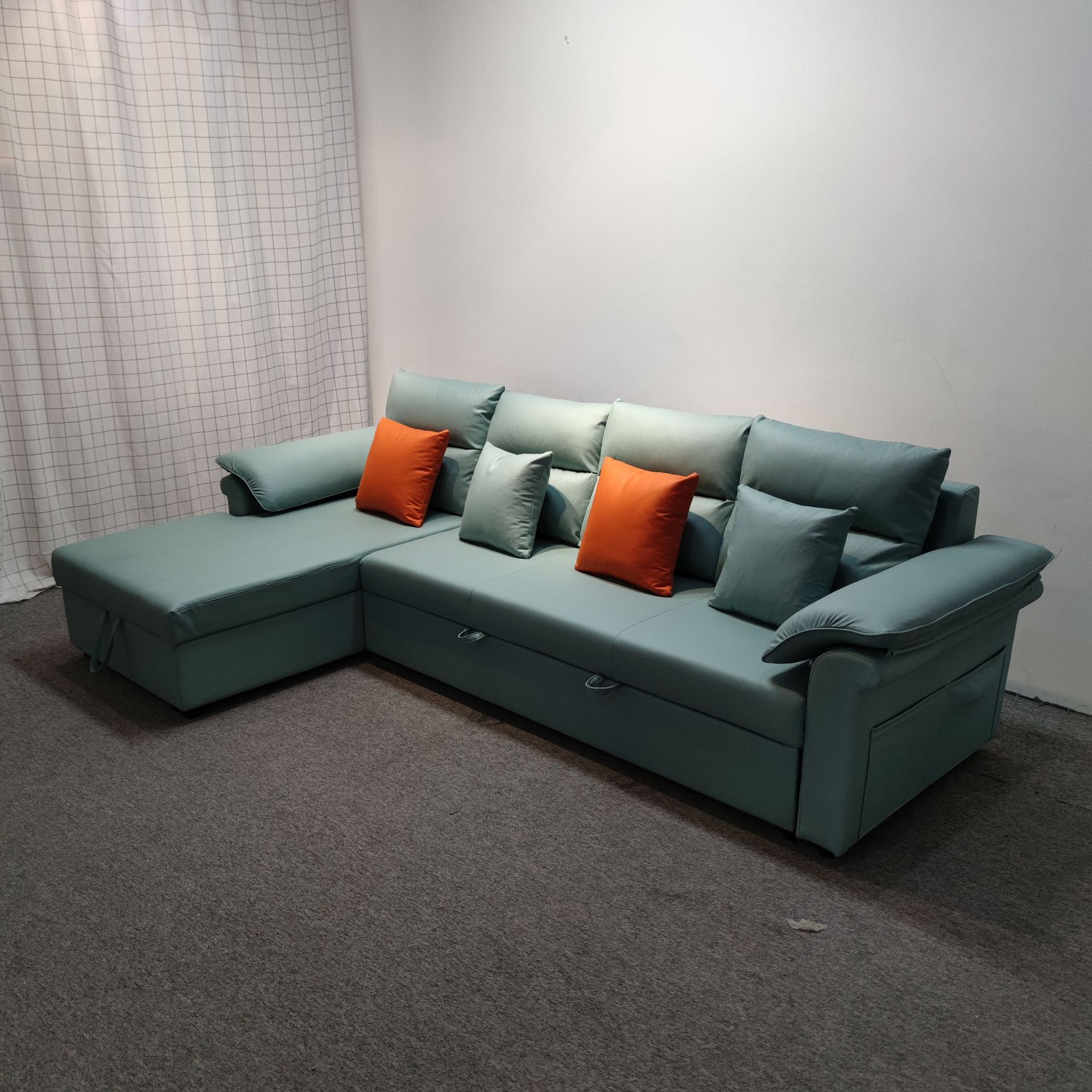 Salón de estar almacenamiento multifuncional sofá plegable cama sin lavar tela de tecnología de interfaz USB combinación de sofá VIP