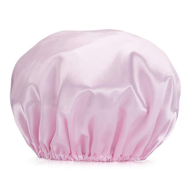 Gorro de noche de doble capa de Amazon, gorro de satén, gorro de ducha, gorro para el cabello para mujer, gorro redondo de seda de morera para el cuidado del cabello, gorro para el cuidado del cabello, mascarilla para el cabello para el hogar