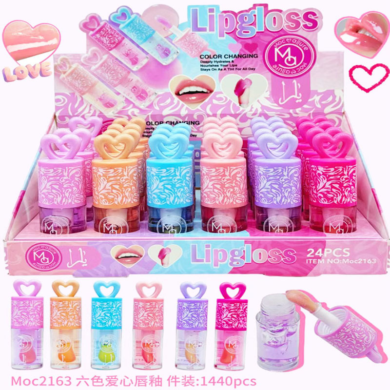 Mocoallure nuevo comercio exterior transfronterizo amor miel esmalte de labios hidratante e hidratante lindo brillo de labios de dibujos animados spot