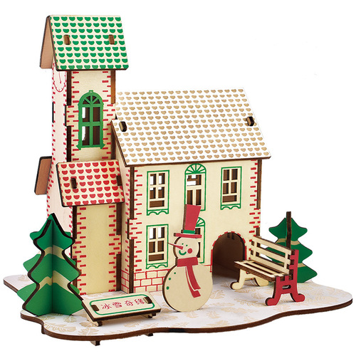 Wooden assembly model Winter Moon Song 3D three-dimensional assembly student handmade course creative puzzle toys wholesale