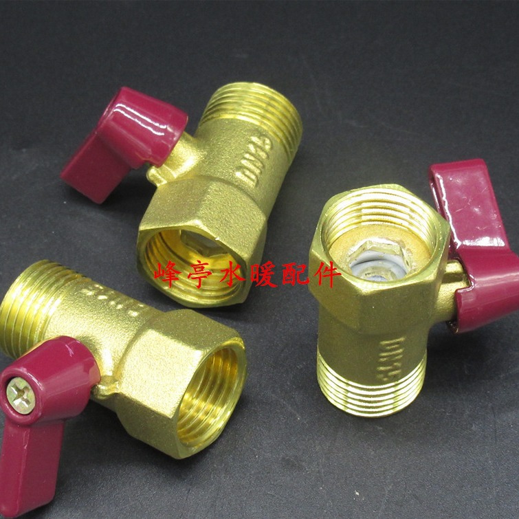 4分内外丝铜直阀 1/2内外牙一字柄铜球阀 DN15内外牙蝶柄铜球阀