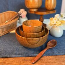 酸枣木碗米饭碗汤碗餐具【一级正品】防滑防摔餐具套装 整木挖制