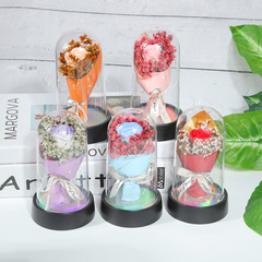 永遠の花 LED 発光デスクトップ装飾品クリエイティブ中国のバレンタインデーのギフト寮のベッドサイドのバラの花束の装飾品クロスボーダー