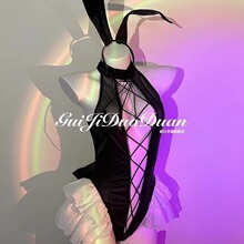 性感开裆免脱兔女郎诱惑情趣内衣女兔子套装挂脖带