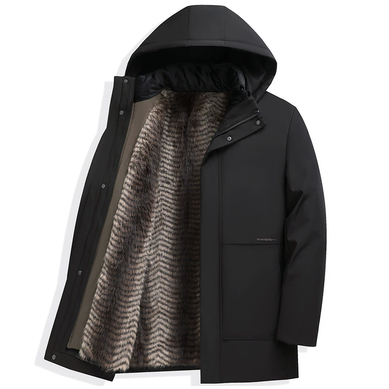 Зимняя куртка плюс бархат утолщенный теплый хлопчатобумажный костюм для мужчин