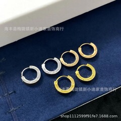卡家V金高版本螺丝钉耳扣圆圈形耳环风极简光面气质百搭厂家直销