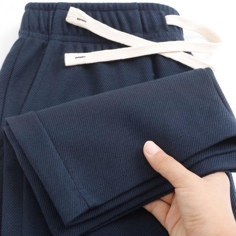 Xizang blue twill cotton pants men's 300g heavy loose straight sports casual pants men's Joker new spring and autumn