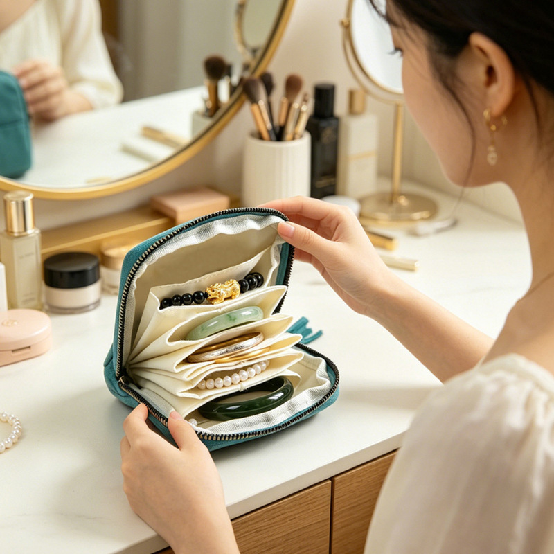 Cross-Border Large-Capacity Jewelry Bag, Exquisite Jewelry Storage Bag for Bracelets, Necklaces, Travel Portable Jewelry Storage Bag Cross-Border Large-Capacity Jewelry Bag, Exquisite Jewelry Storage Bag for Bracelets, Necklaces, Travel Portable Jewelry Storage Bag