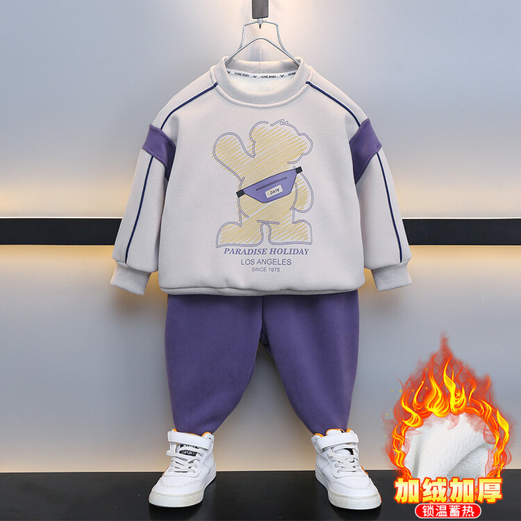 4236 traje de suéter de otoño para niños 2025 nueva ropa deportiva para niños estilo de primavera y otoño