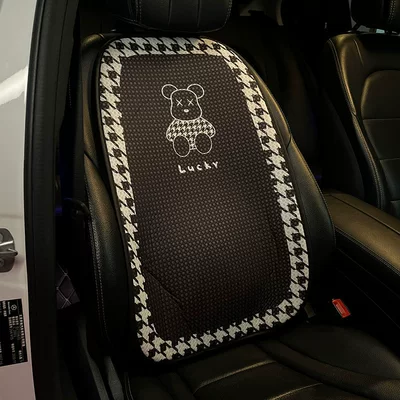 Lumbar Support, and Floor Mats: Seat cushion, seat cover - all-season-universal-modelhoundstooth-edge-bear-backrest-single-piece