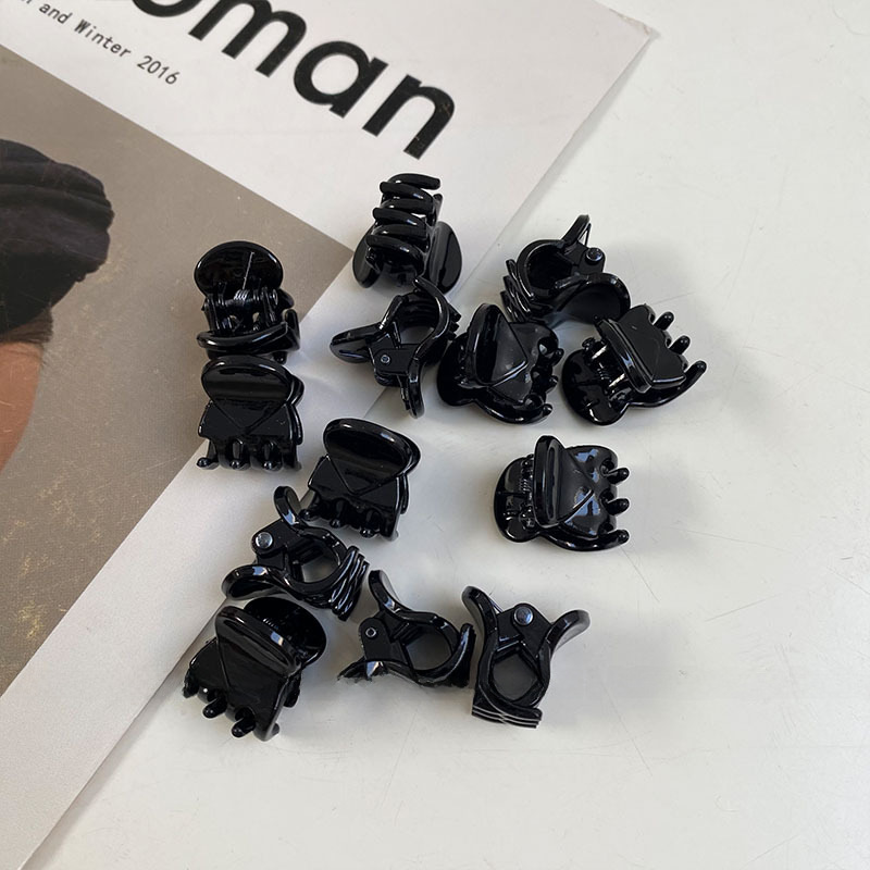 Piccola molletta per capelli donna fermaglio per frangia nero_voghion.com