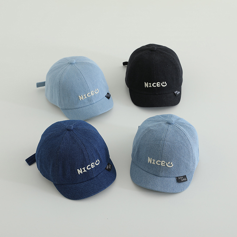 Primavera y otoño bonitos gorros de lengua de superposición gorras de béisbol de moda para niños y niñas, gorras de béisbol de mes pequeño