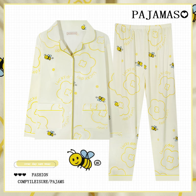 Pijamas a cuadros de algodón para mujer primavera y otoño 2025 nuevo estilo lindo traje de servicio a domicilio de manga larga de perro de pudín estilo ins