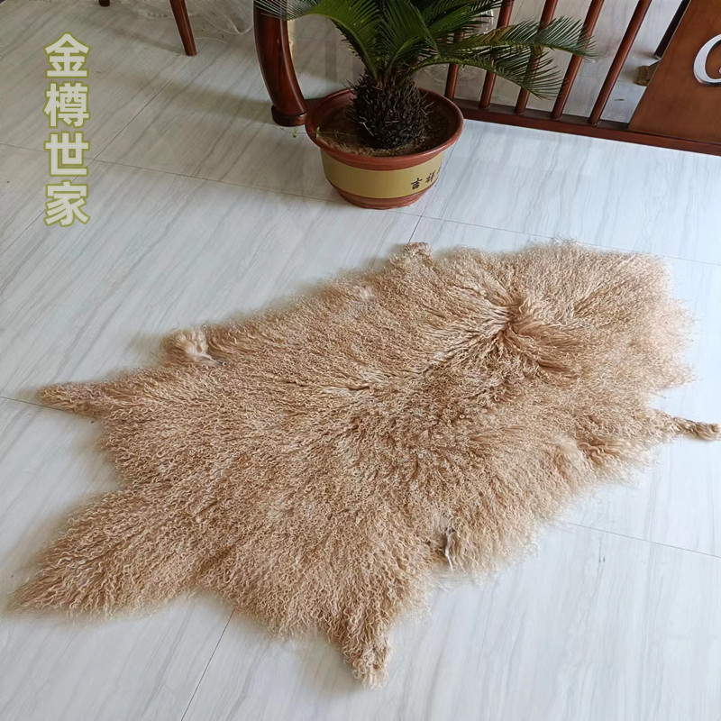 整张滩羊皮滩羊毛二毛皮椅垫坐垫沙发飘窗垫欧式地毯卧室床边毯子|ms