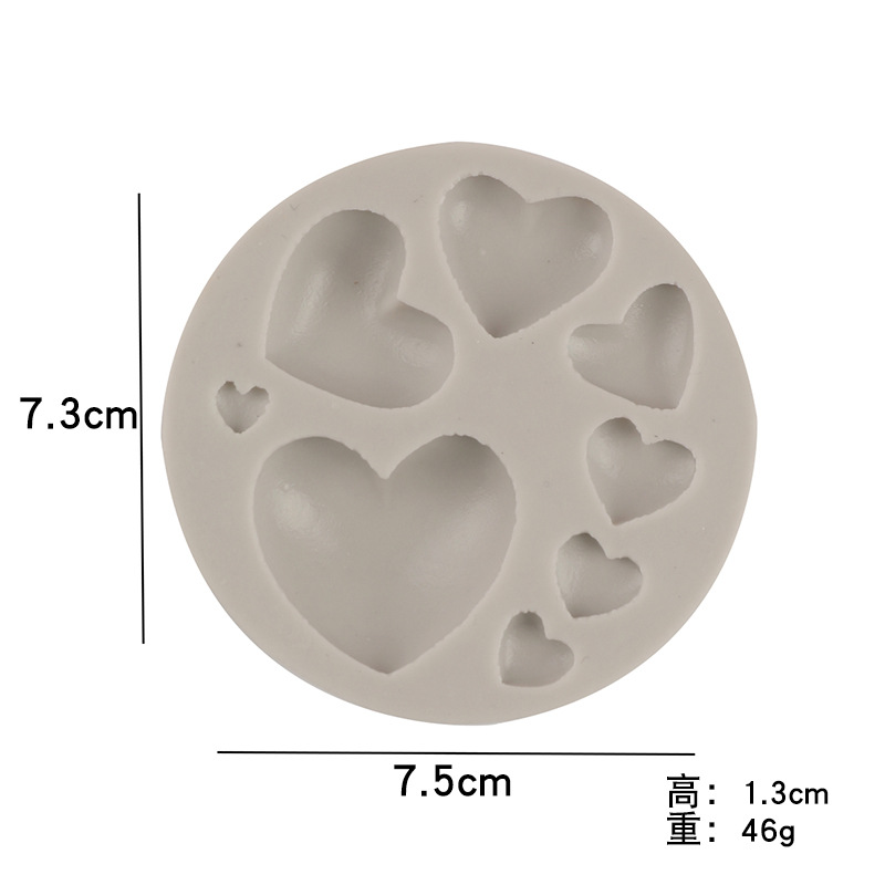 DIY arcilla de chocolate tamaño 8-piece amor fondant cake decoración molde de silicona epoxi herramienta para hornear