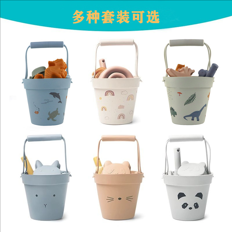 Juguetes de playa de silicona transfronterizos pais-hijos interactivos junto al mar juguetes de excavación de arena juguetes de arena juguetes de nieve conjunto de herramientas de pala al por mayor