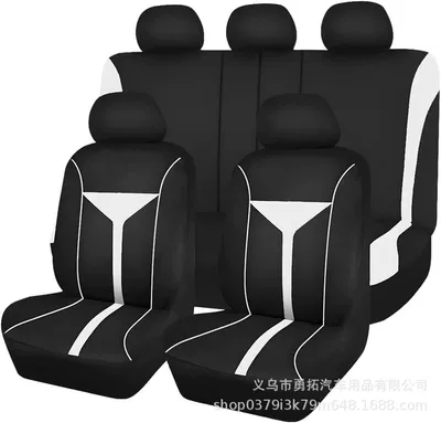 Universal seat cover — Elastic Fabric Wine Glass-Style - white-2-piece-set-single-seat