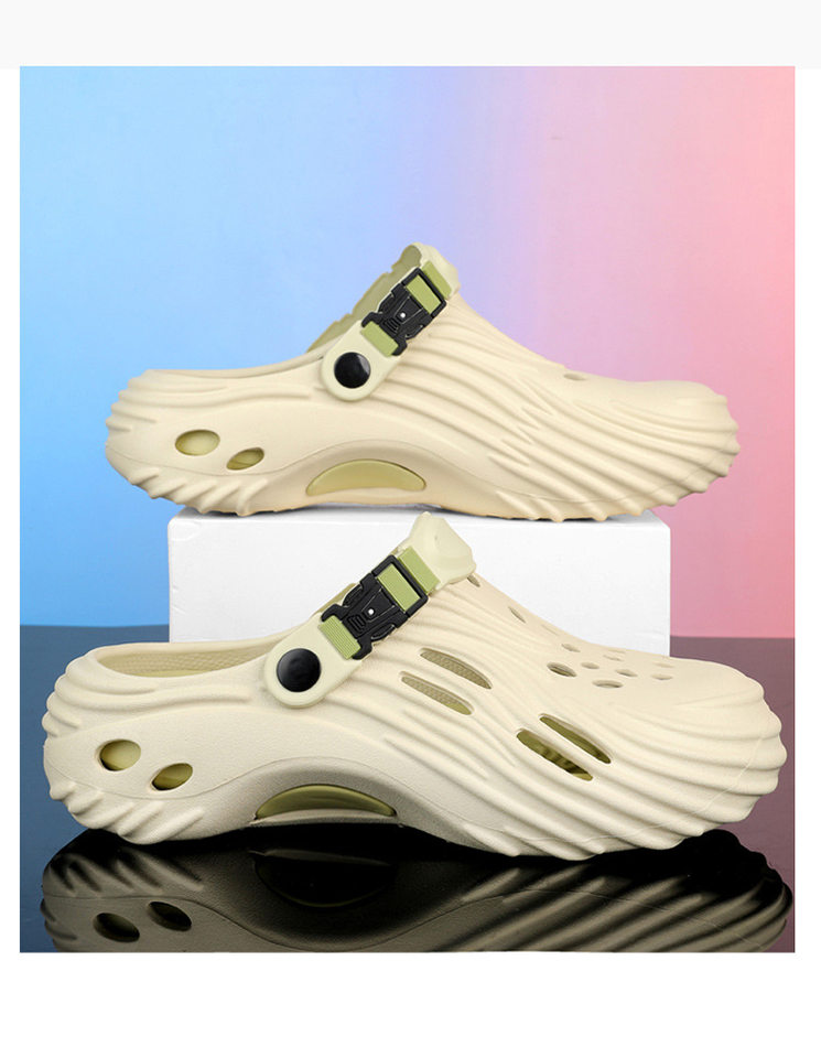 Dép sandal nam lỗ thoáng đế dày EVA chống trượt, đi biển và lái xe — Màu nâu kaki, Xanh nhạt, Đen xám chi tiết 12