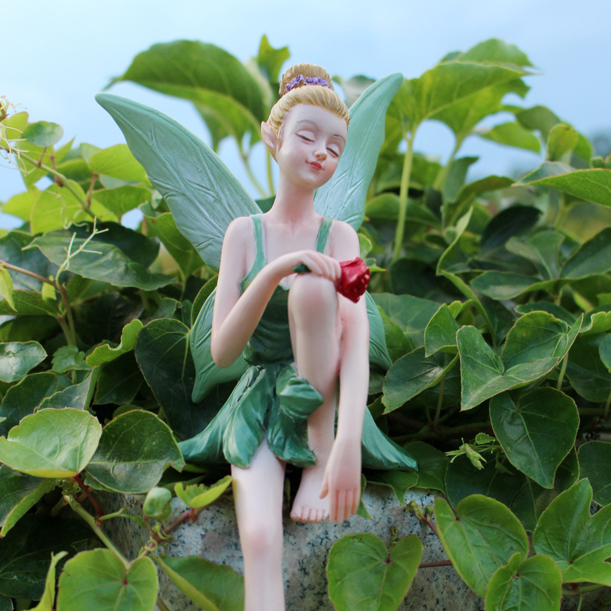  Explosions Garden Color Sitting Fairy Resin Crafts Statue Office Desktop Unique Modeling 