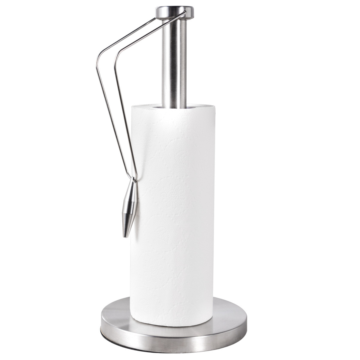 Acero inoxidable transfronterizo cabeza plana horquilla cintura vertical toallitas de cocina sin perforación toallitas de almacenamiento marco de soporte de papel enrollado