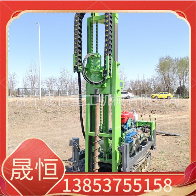 钢管地钉打桩机 太阳能液压立柱式打桩机 自动升降式潜孔钻机直销